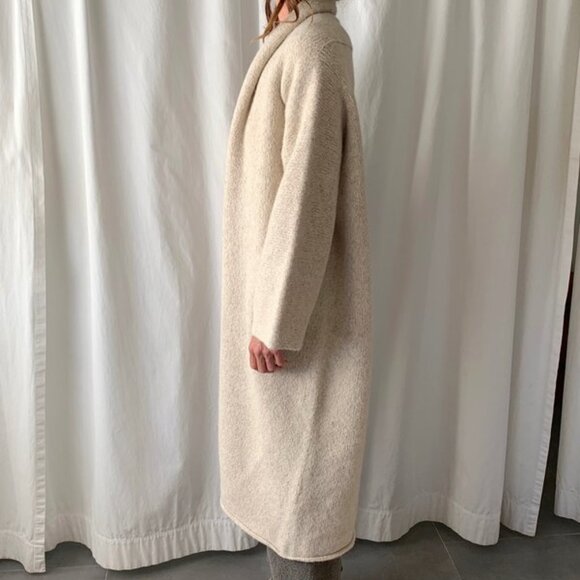 LAUREN MANOOGIAN Off-White Long Shawl Cardigan - Picture 3 of 4